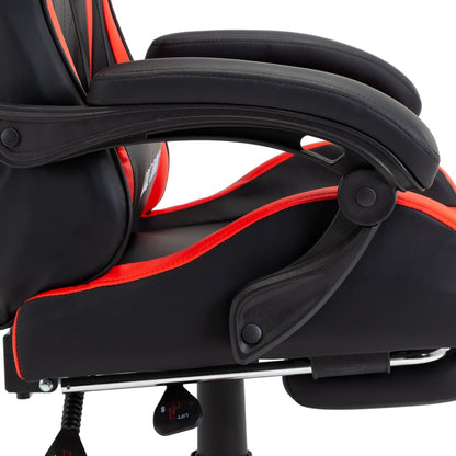 Bureaustoel – Bureaustoelen – Gamingstoel – Kantoorstoel – Racing Chair – Verstelbare Rugleuning – Inklapbare Voetensteun – Kunstleer – Rood/Zwart
