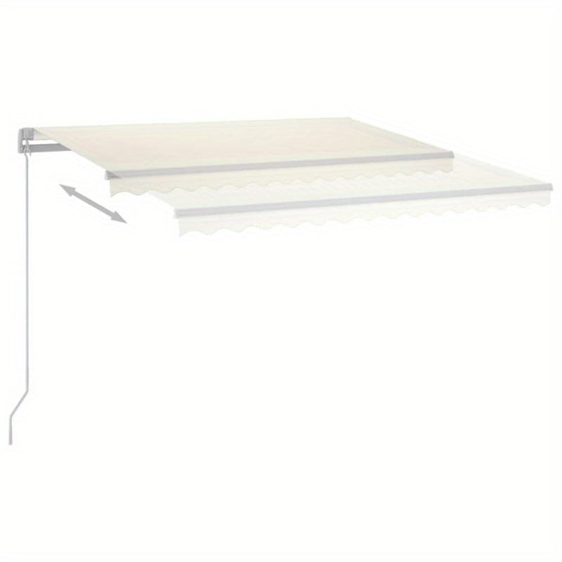 Awning manually extendable 400x350cm cream-colored, Backyard Shelter, Patio Cover, Retractable Canopy, Modern Sunshade, Durable Material, Pu Coated Fabric, Retractable Awning, Sunshade Cover, Garden Lovers, Homeowners