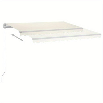 Awning manually extendable 400x350cm cream-colored, Backyard Shelter, Patio Cover, Retractable Canopy, Modern Sunshade, Durable Material, Pu Coated Fabric, Retractable Awning, Sunshade Cover, Garden Lovers, Homeowners