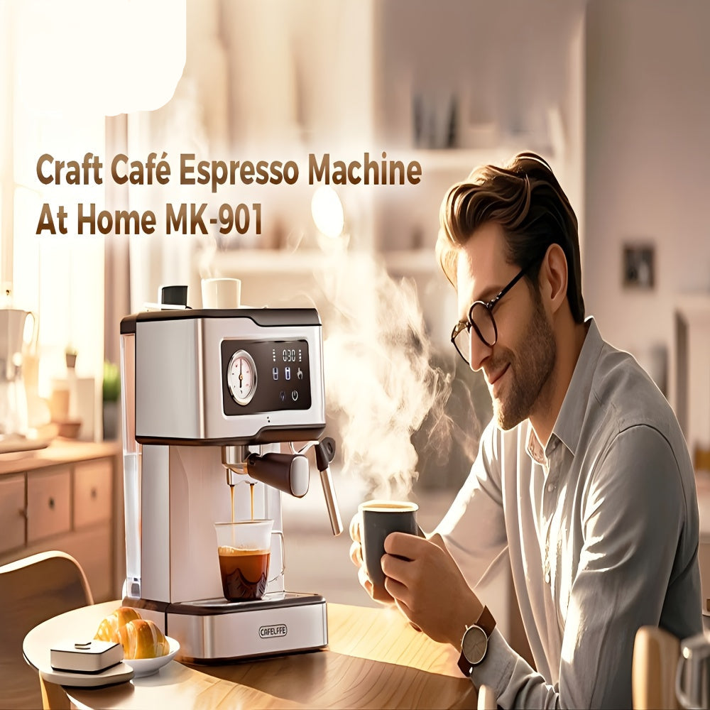 Espressomachine – Koffiezetapparaat – Espressoapparaat – Latte Macchiato Maker – Cappuccino Machine – 20 Bar Pompdruk – LCD Touchscreen Met Melkopschuimer