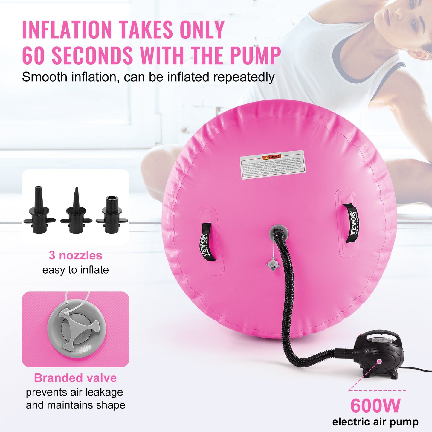 Air Track Set – Opblaasbare Gymmat – Turnmat – Trainingsmat – Gymnastiekmat – 2-delige Set – PVC Materiaal – Inclusief Elektrische Pomp