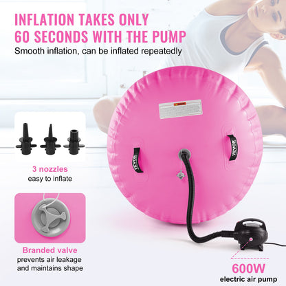 Air Track Set – Opblaasbare Gymmat – Turnmat – Trainingsmat – Gymnastiekmat – 2-delige Set – PVC Materiaal – Inclusief Elektrische Pomp