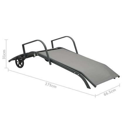 Loungebed – Ligbed – Relaxbed – Tuinbed – Stalen Frame – Verstelbare Rugleuning – Met Wieltjes