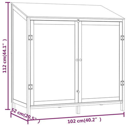 Buitenopslag – Tuinkast – Opbergbox – Tuinkisten – Tuinhuisje – Donkerbruin Marrone – Massief Vurenhout – Stevige Metalen Zijkanten – 102x52x112 cm – Duurzaam & Ruim