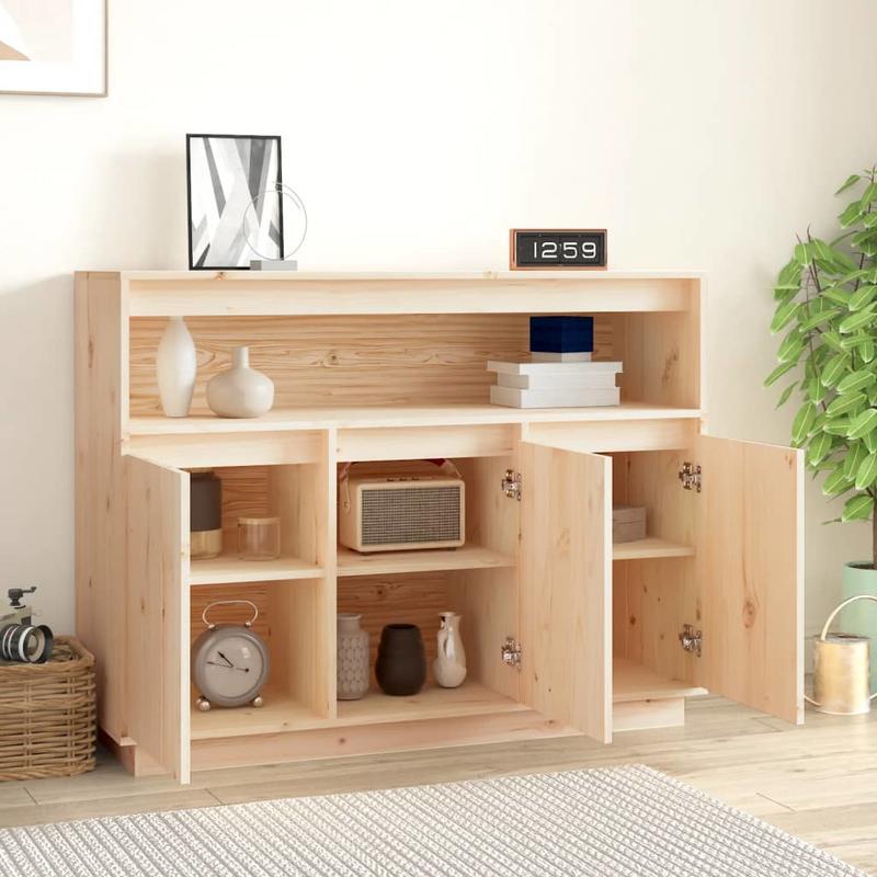 Dressoir – Opbergkast – Ladekast – Buffetkast – Kast – Massief Dennenhout – 104,5x34x80 cm – Modern Europees Design