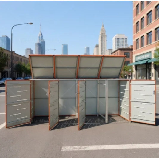 Quadruple stainless steel container storage Available in all seasons The hollow design allows for air circulation and prevents unpleasant odors in the storage The lid and springs make it easy to place and remove the waste bin