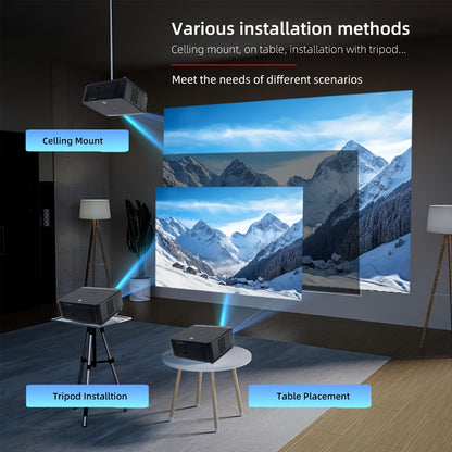 Full HD Projector – Beamer – Smart Projector – Wifi Projector – Android Projector – 1200 ANSI Lumen – Auto Focus & Keystone – Grijs