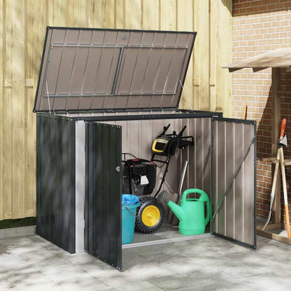Tuinopbergbox – Tuinkist – Opbergkist – Buitenkast – Opbergbox – Zwart Staal – 151,5 x 82 x 110,5 cm – Stevig & Ruim