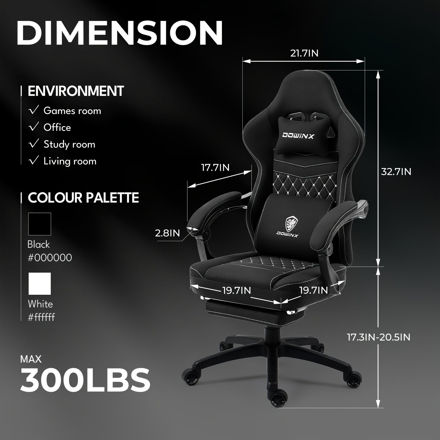Gamingstoel – Gamestoel – Gaming Chair – Game Stoel – Bureaustoel – Verstelbaar – Met Memory Foam & Schommelfunctie – Zwart