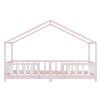 Kinderbed – Kinderbedje – Bed voor Kinderen – Huisjesbed – Halfhoogslaper – Valbescherming – Hoogwaardig Dennenhout – Matras 90x200 cm