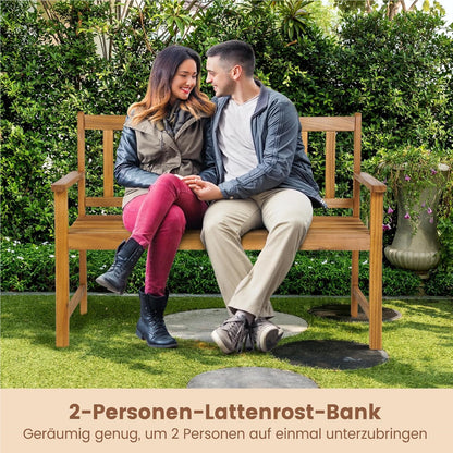Tuinbank – Buitenbank – Balkonbank – Terrasbank – Parkbank – Massief Acaciahout – Weerbestendig – 2-Persoons – Draagvermogen 360 kg