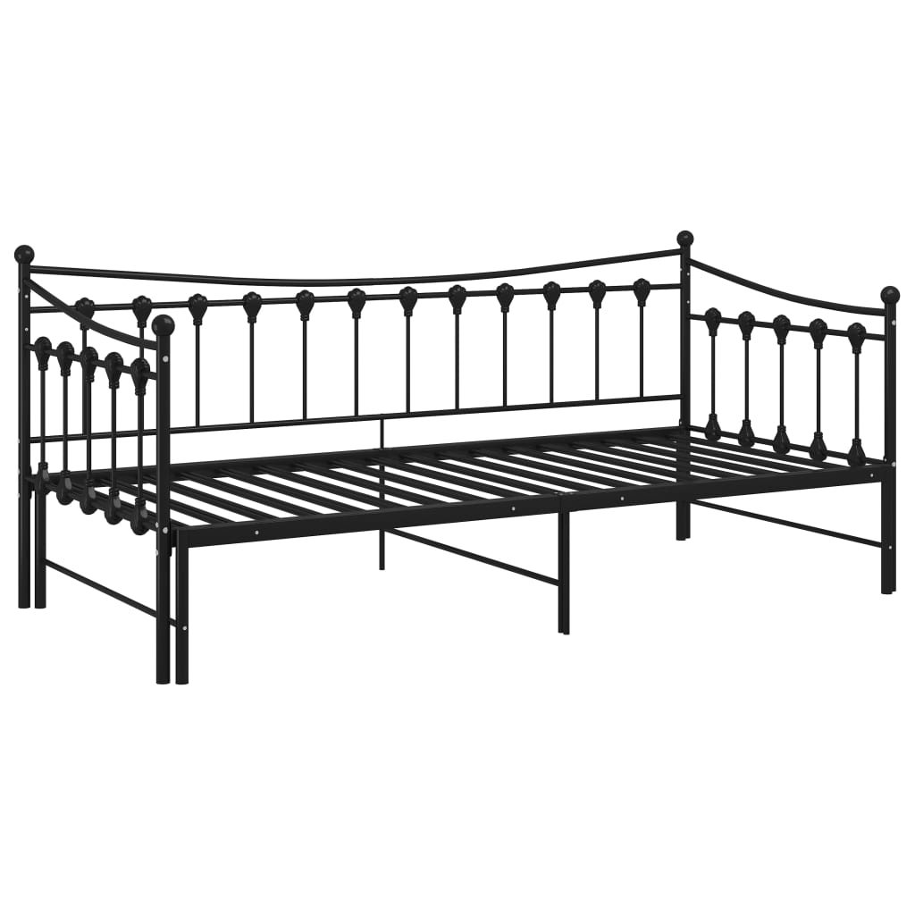 Bedbank – Slaapbank – Sofa Bed – Logeerbed – Uittrekbare Bank – Metalen Frame – 90x200 cm – Ruimtebesparend Design