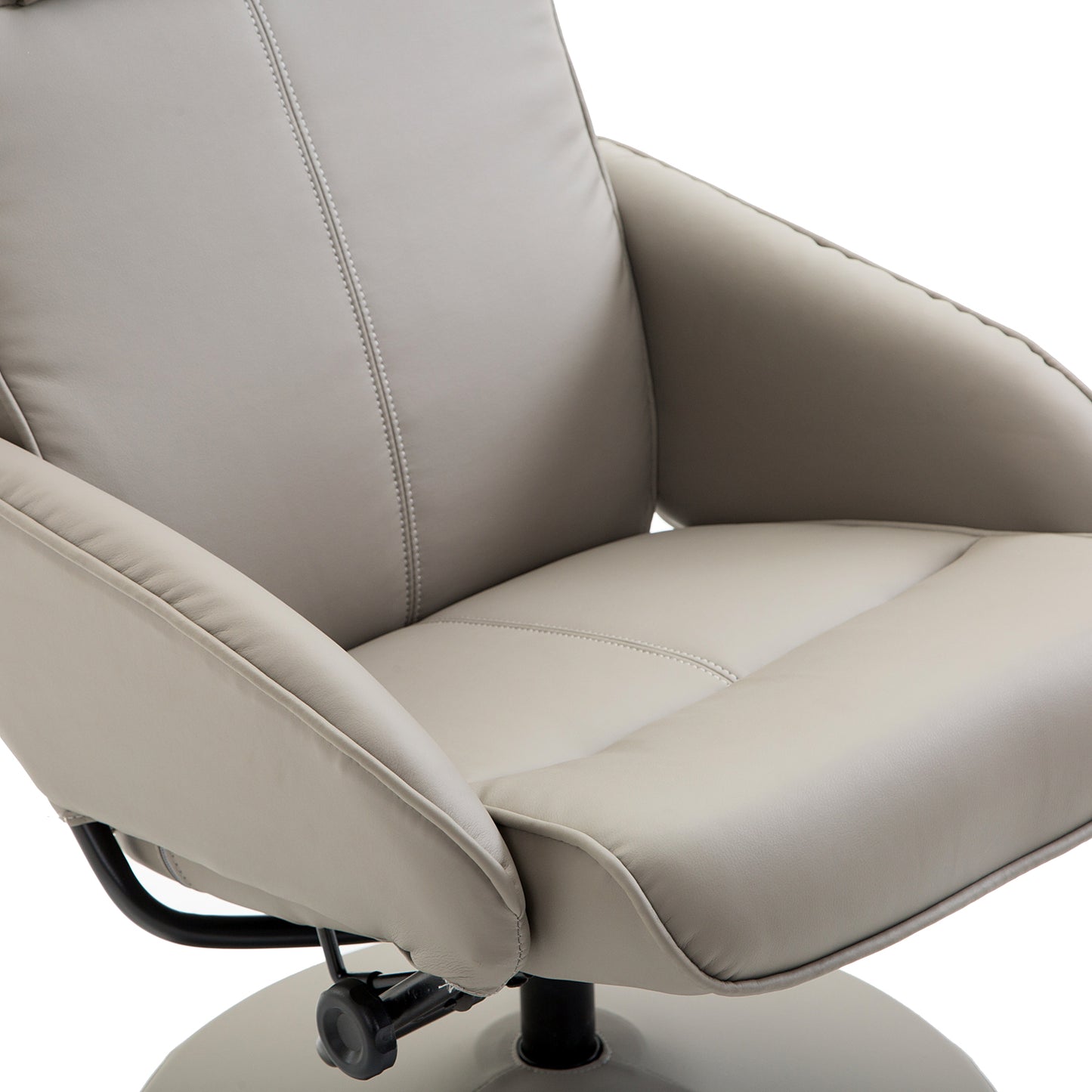 Relaxstoel – TV Stoel – Fauteuil – Draaistoel – Lounge Stoel – Grijs – 360° Draaibaar – Met Voetenbank