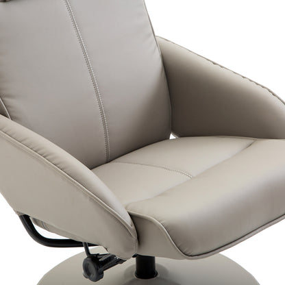 Relaxstoel – TV Stoel – Fauteuil – Draaistoel – Lounge Stoel – Grijs – 360° Draaibaar – Met Voetenbank
