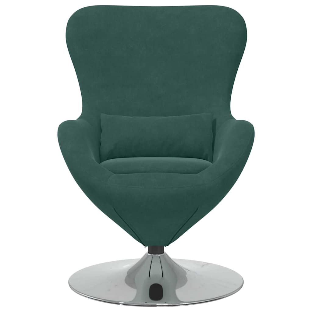 Fauteuil – Draaistoel – Relaxstoel – Loungestoel – Zetel – Donkergroen Fluweel – 360° Draaibaar