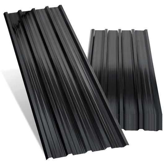 Metalen Dakplaten – Dakbedekking – Dakpanelen – Platen – Dakbescherming – Antraciet 24 Stuks – 7 m² – Verzinkt Staal 0,25 mm – Eenvoudige Montage
