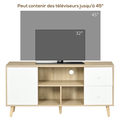 tv-meubel – tv-kast – tv-dressoir – tv-stand – media meubel – Scandinavisch design – massief houten poten – 120 cm breed