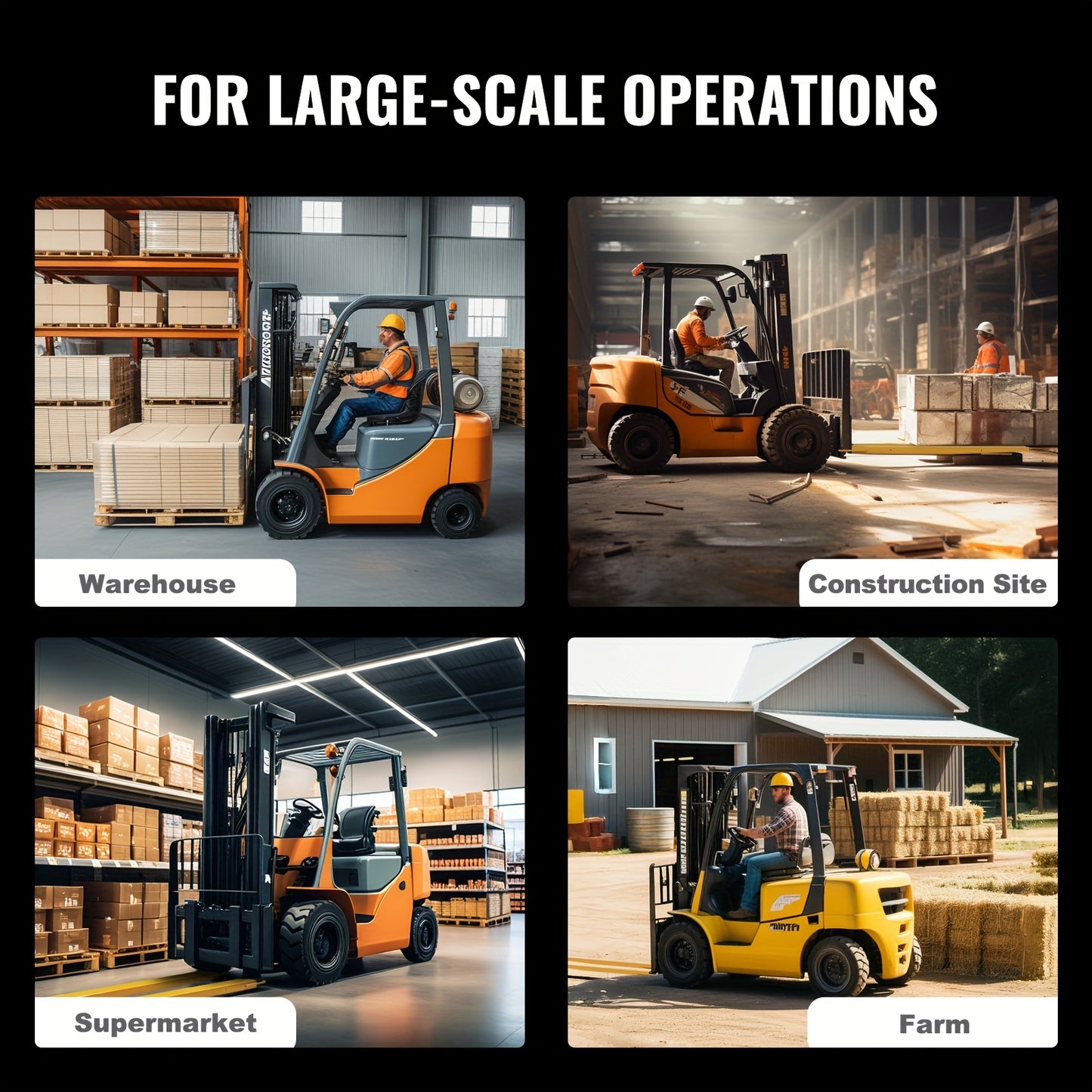 Vorkverlengers – Palletvork Verlengingen – Heftruck Vorken – Vorkuitbreidingen – Vorkensets – Carbonstaal – 243,84 cm Lengte – 11,43 cm Breedte