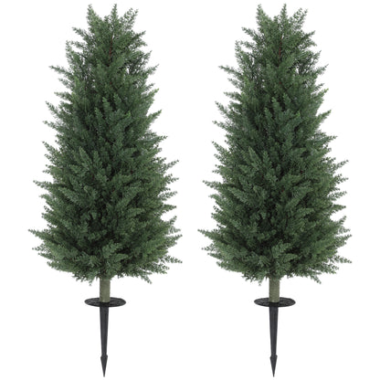 Kunstcypress – Kunstboom – Nepplant – Decoratieplant – Groene Kunstplant – Set Van 2 – 831 Bladeren Per Plant – Onderhoudsvrij & Natuurlijk Uitziend