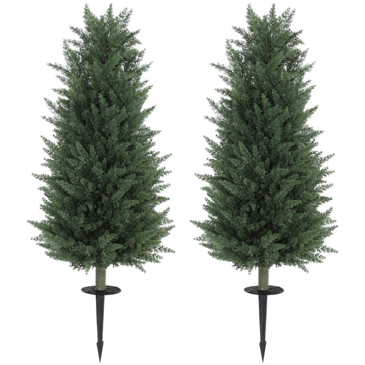 Kunstcypress – Kunstboom – Nepplant – Decoratieplant – Groene Kunstplant – Set Van 2 – 831 Bladeren Per Plant – Onderhoudsvrij & Natuurlijk Uitziend