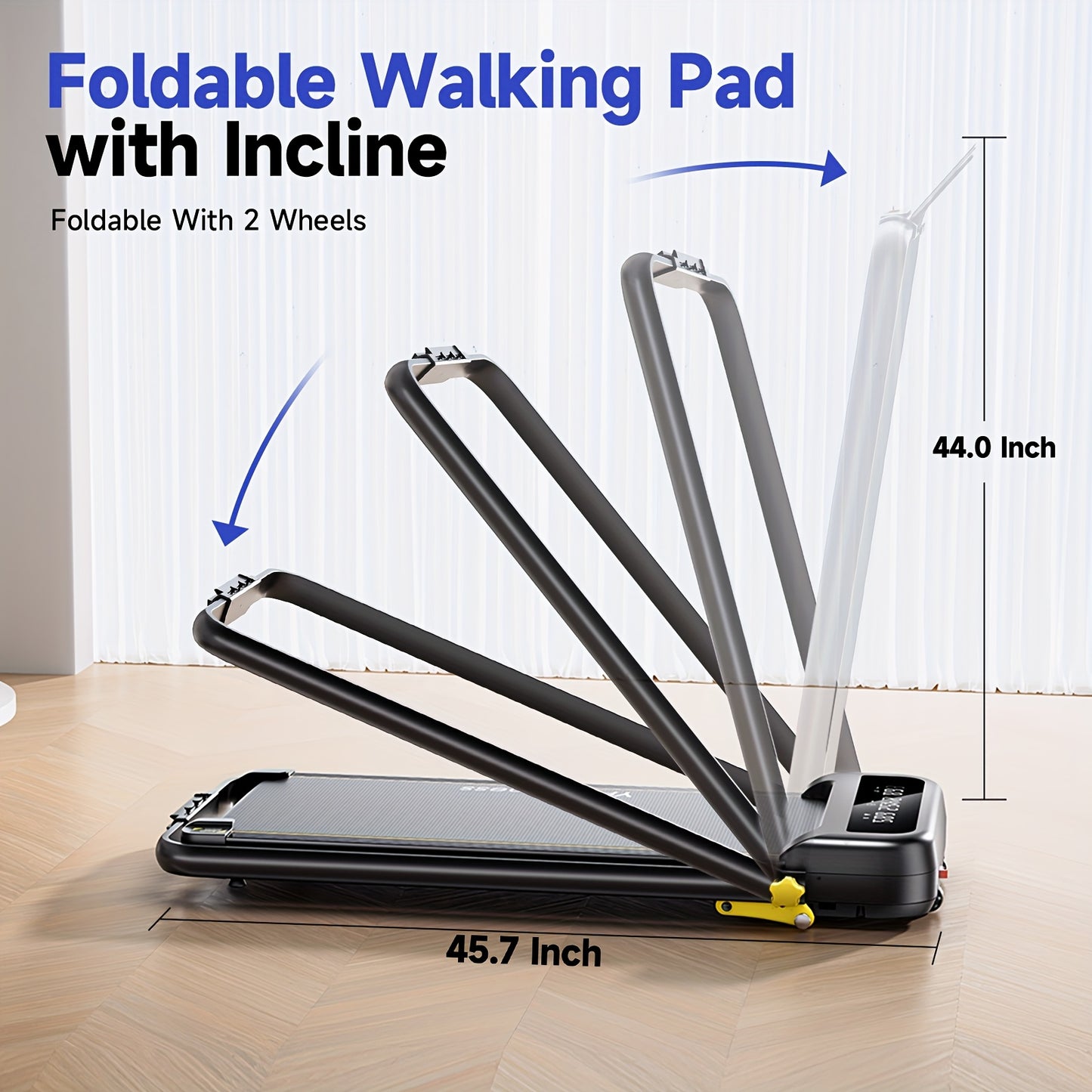 Loopband – Wandelband – Walking Pad – Treadmill – Hometrainer – Inklapbaar – 3 Hellingniveaus – Max. 136 kg Belastbaar