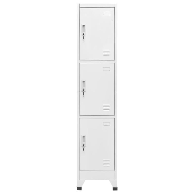 Lockable Cabinet with 3 Compartments 38X45X180 Cm/Lockers/Storage Boxes/Boxes/Cabinets. This Lockable Cabinet Impresses with Its Modern Design. It Is Made of Robust Steel And Is Easy to Clean. Each Compartment Has Clothes Rai