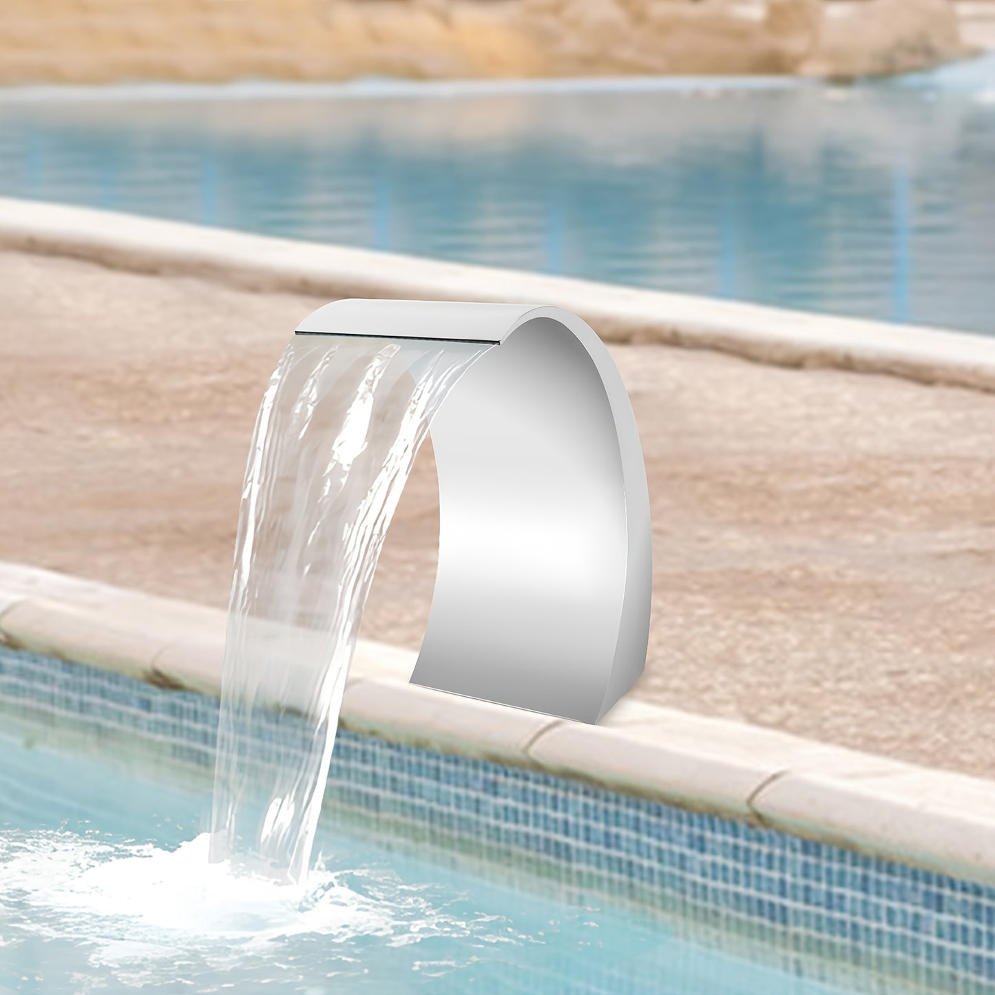 Pool Waterfall Fountain – Tuinfontein – Buitenwaterornament – Zwembadfontein – Waterval – RVS – 30x60 cm – Weerbestendig Hoogwaardig Metaal