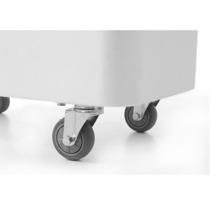 Gastronormcontainerwagen – Voedselcontainer – Bulkcontainer – Transportwagen – Opslagcontainer – 98 Liter Inhoud – Transparant Deksel – Rubberen Wielen