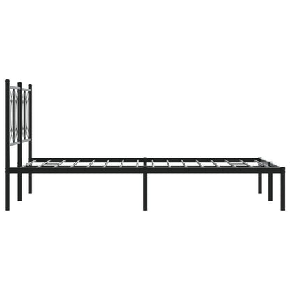 Modern Minimalist Bed Frame with Headboard - Heavy-Duty All-Metal Construction, Tool-Free Assembly, Extra Long Legs for Stability - Fits Standard Mattresses - Ideal for Small Spaces & Contemporary Bedrooms - 120x190cm (47x75i