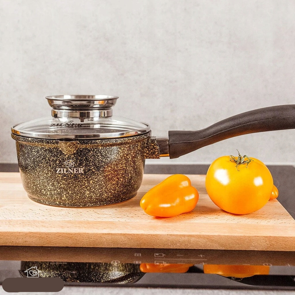 Pannenset – Kookpannenset – Gemengde Pannenset – Bakpannenset – Steelpannen – 17-delig – Marmeren Anti-aanbaklaag – Geschikt Voor Alle Warmtebronnen