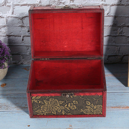 Houten Sieradendoos – Sieraden Organizer – Sieradenhouder – Sieradenkistje – Houten Bewaarbox – Vintage Mozaïekpatroon – Compacte Afmeting 18x13x12 cm
