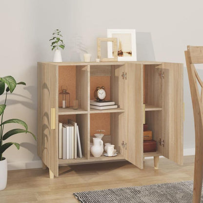 Sideboard – Dressoir – Opbergkast – Kast – Braun – Sonoma Eiken – Veel Opbergruimte – Duurzaam Hardhout