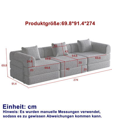 Bedbank – Slaapbank – Logeerbed – Sofa Bed – Bankbed – 2-in-1 Chenille Slaapbank Met Opbergruimte – Stevig Metaalframe & Comfortabele Stof