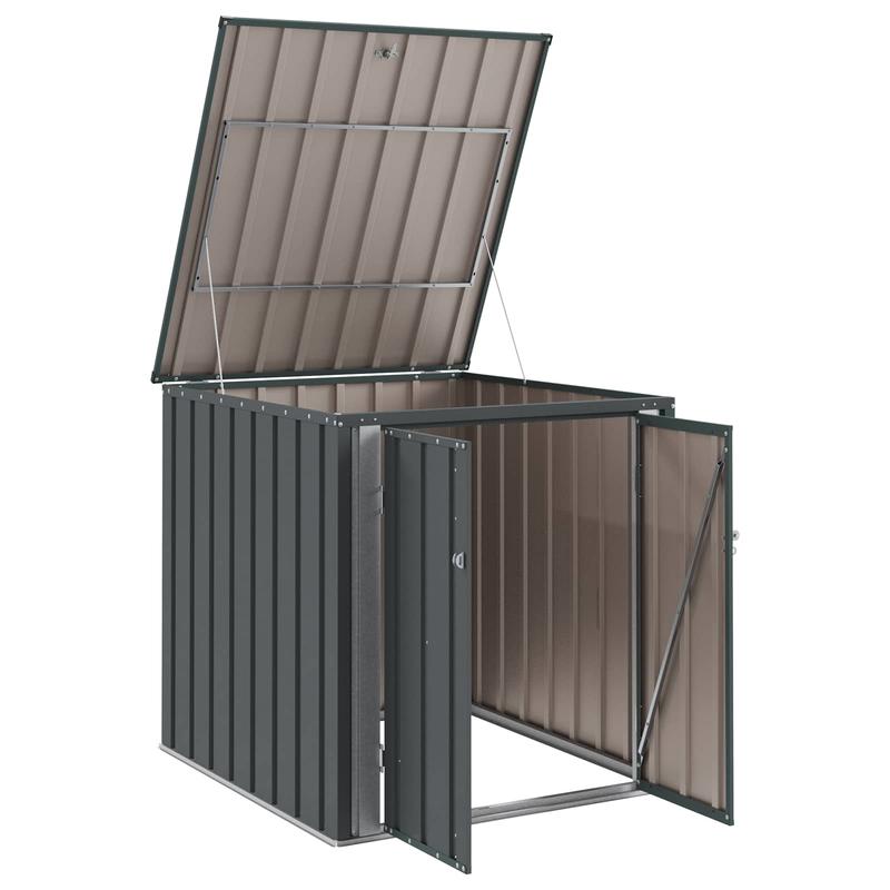Tuinkist – Tuinbox – Tuinopslag – Opbergkist – Opbergbox – Zwart – Stalen Tuinkist – Ruim Formaat 101,5x107x100 cm