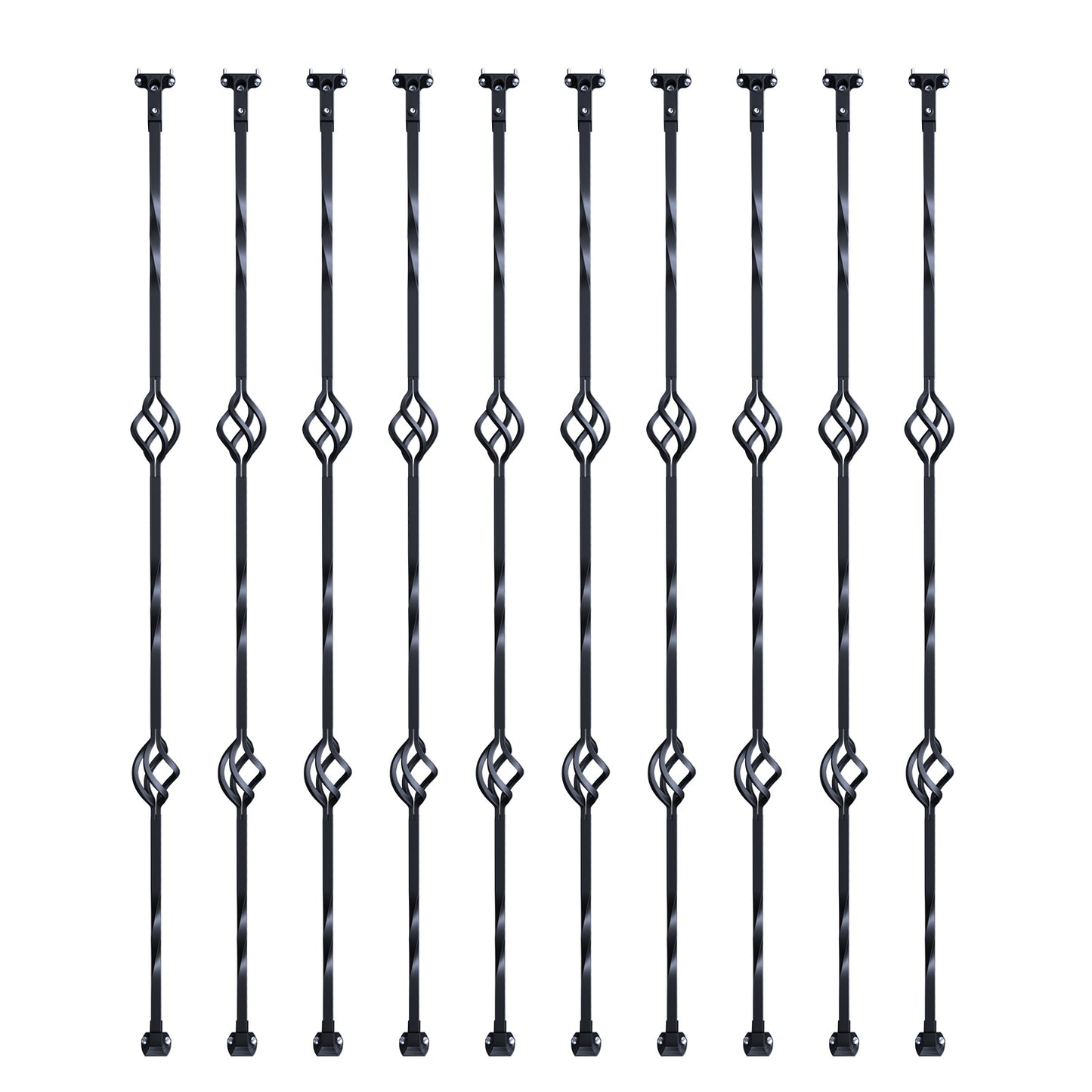 Stalen Balusters – Trapspijlen – Leuningpalen – Balustrade Spijlen – Trapleuningen – Gegalvaniseerd Staal – Set van 10 – Dubbel Mandje Design – Eenvoudig Af te Korten