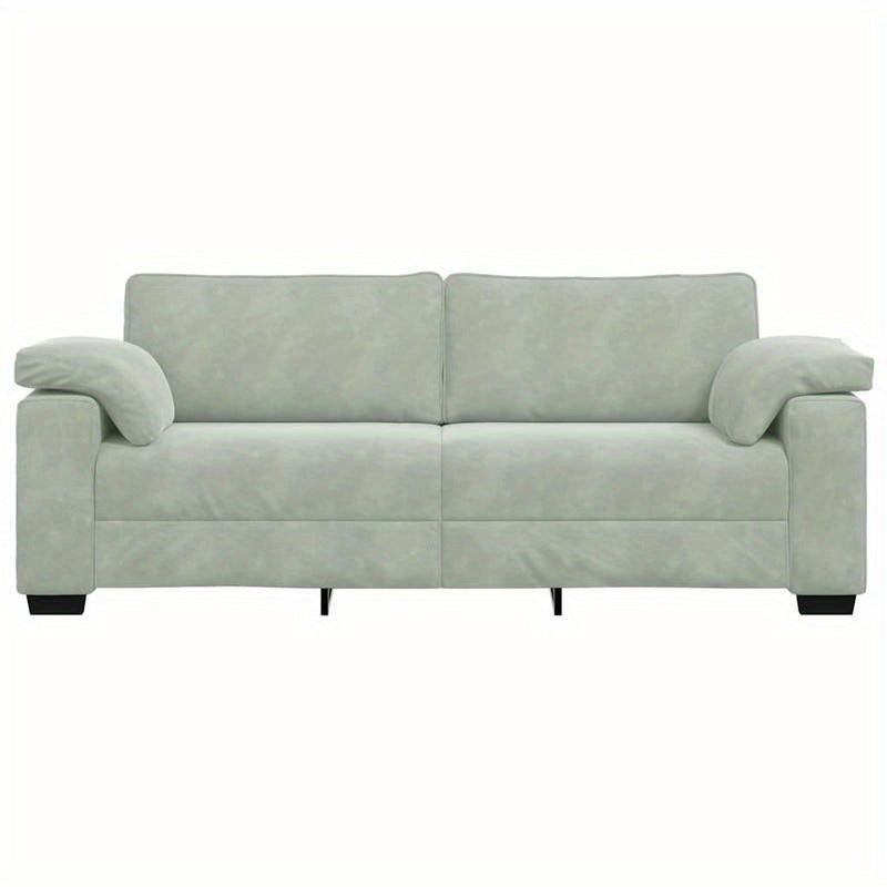 Slaapbank – Zitbank – Bankstel – Bedbank – Fauteuil – 3-zits met 2 stoelen – Lichtblauw wit – Hardhouten frame – Compact 178 cm hoog – Direct gebruiksklaar zonder montage