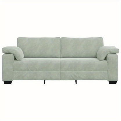 Slaapbank – Zitbank – Bankstel – Bedbank – Fauteuil – 3-zits met 2 stoelen – Lichtblauw wit – Hardhouten frame – Compact 178 cm hoog – Direct gebruiksklaar zonder montage
