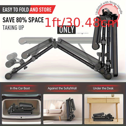 Fitnessbank – Halterbank – Trainingsbank – Bench Press Bank – Gewichthefbank – Verstelbaar in 4 standen – Draagvermogen tot 317,5 kg – Inklapbaar met autolock-systeem