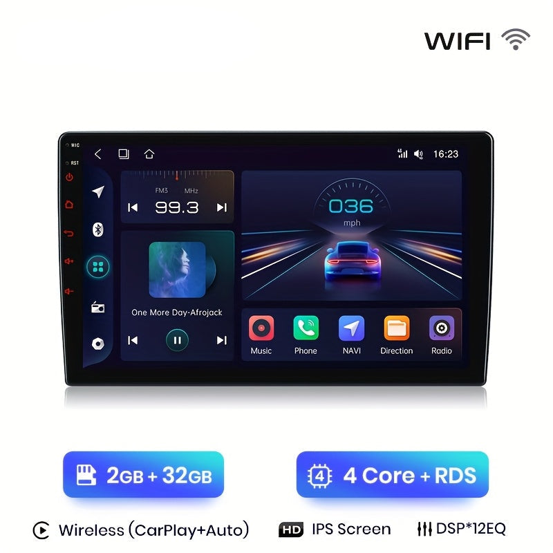 Car Multimedia Speler – Auto Radio – 2 Din Navigatie – Android Auto – CarPlay Compatibel – 9 Inch Touchscreen – WiFi 2GB+32GB – GPS Navigatie – RDS Radio