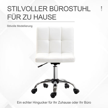 Ergonomische Bureaustoel – Bureaustoel Met Wielen – Draaistoel – Werkstoel – Bureaustoel Verstelbaar – Verstelbare Hoogte 80-92 cm – Kunstleren Bekleding – Compact Formaat 46×51 cm