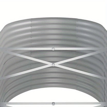 Modern Weather-Resistant Steel Plantenbak - 440x80x68cm, Powder-Coated Green, Rust-Free with Drainage Holes, Ideal for Outdoor Gardens, Patios, and Terraces