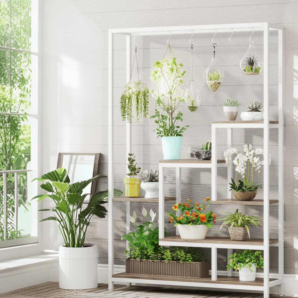 5-Tier Plant Stand – Bloemenstandaard – Plantenrek – Bloemenschaal – Plantenplank – 180 cm Hoog – Metaal – Geschikt voor Binnen & Balkon – Ruimtebesparend – Multifunctioneel