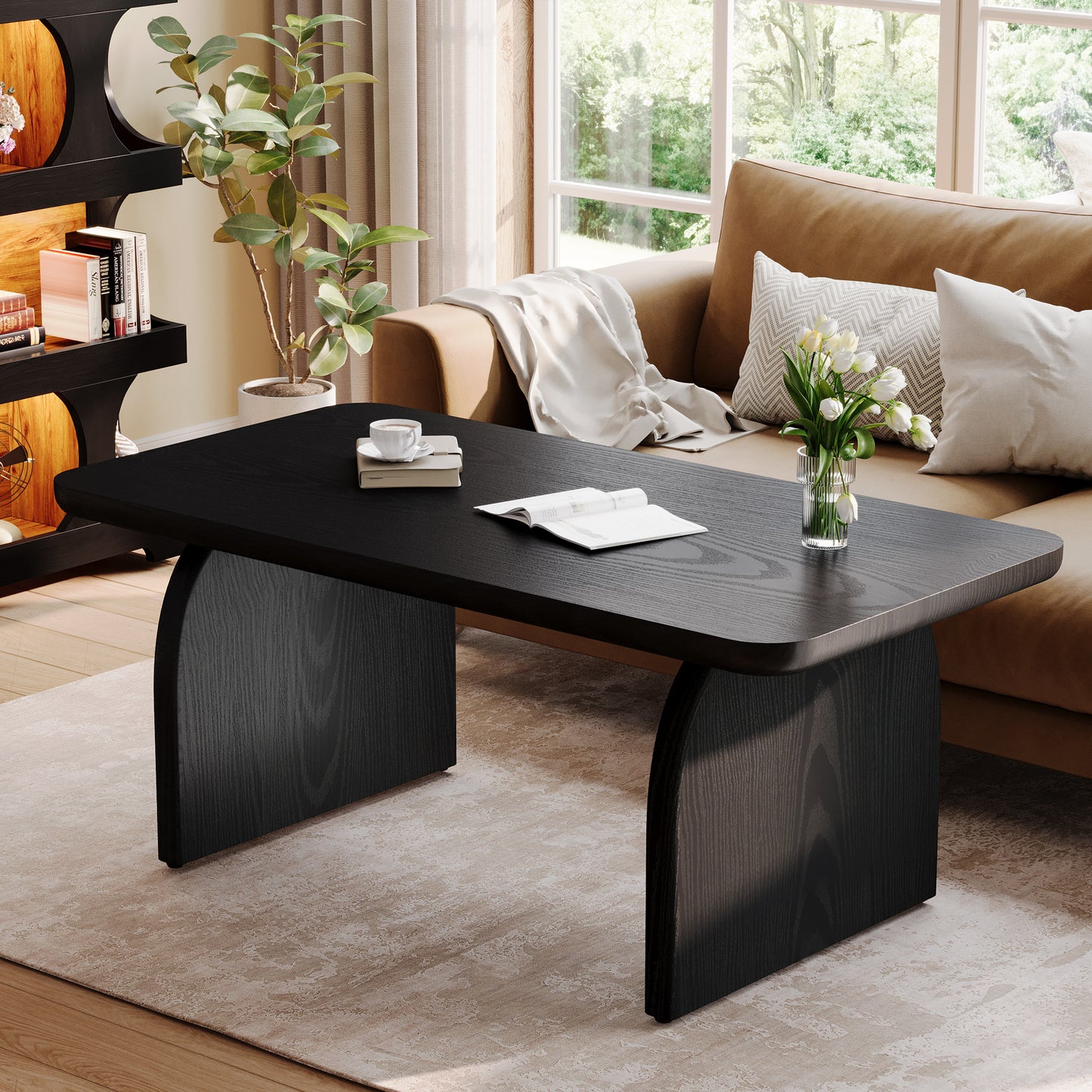 Salontafel – Woonkamertafel – Koffietafel – Bijzettafel – Tafel – Ruimtebesparend Design – Stevige Houtconstructie – 47 Inch – Rustieke Bruine Afwerking