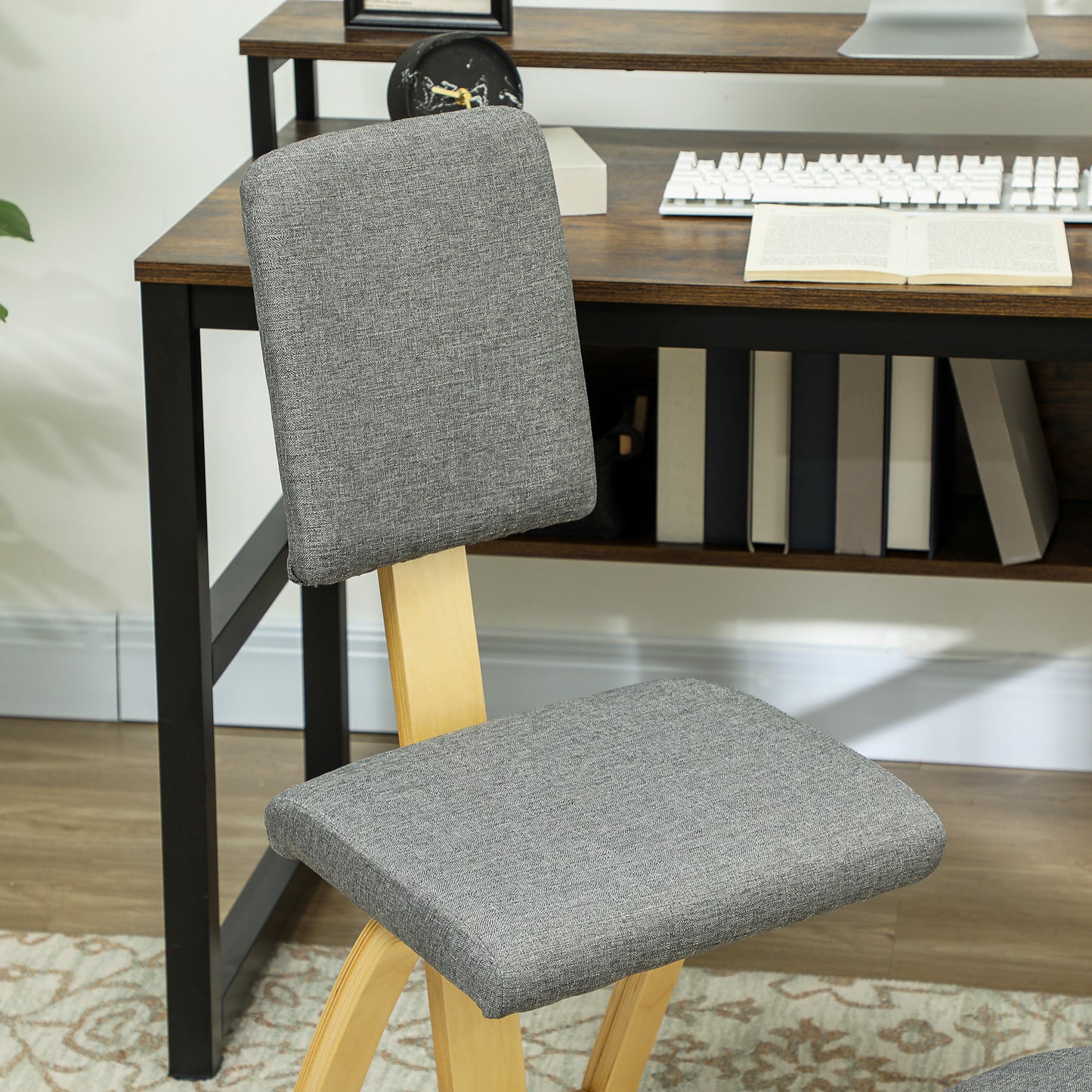 Kniestoel – Ergonomische Bureaustoel – Knielstoel – Zitknieler – Rocking Chair – Verbeterde Houding – Massief Beukenhout – Grijs