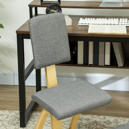 Kniestoel – Ergonomische Bureaustoel – Knielstoel – Zitknieler – Rocking Chair – Verbeterde Houding – Massief Beukenhout – Grijs