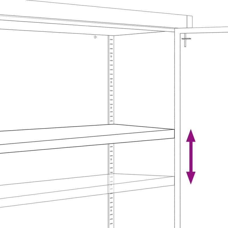 Dossierkast – Archiefkast – Mappenkast – Opbergkast – Documentenkast – Grijs Staal – 90x40x140 cm – Duurzaam & Stevig