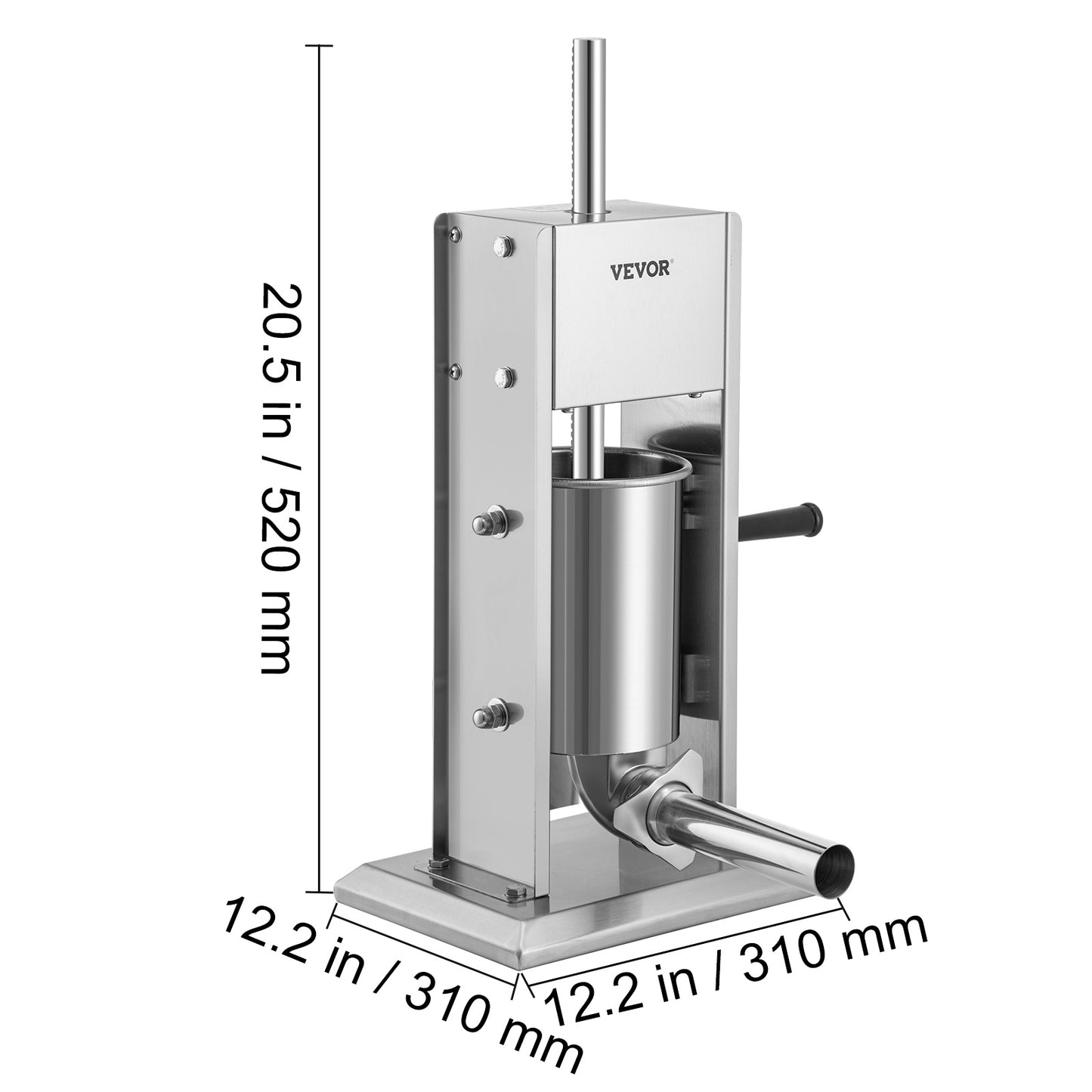 Worstenmaker – Worstenvuller – Worstvuller – Worstmachine – Sausage Stuffer – RVS 3L Capaciteit – Dubbele Luchtafgifteventielen