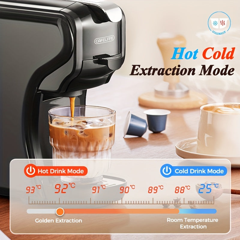 1pc Cafelffe Capsule Coffee Machine - Espresso Machine DG* Cappuccino Nes* Capsule Coffee Machine Coffee-Themed Gift Choice For Lovers/Father/Mother 19 Bar Hot/Cold Dual-Use High-Efficiency Extraction System Cappuccino Machin