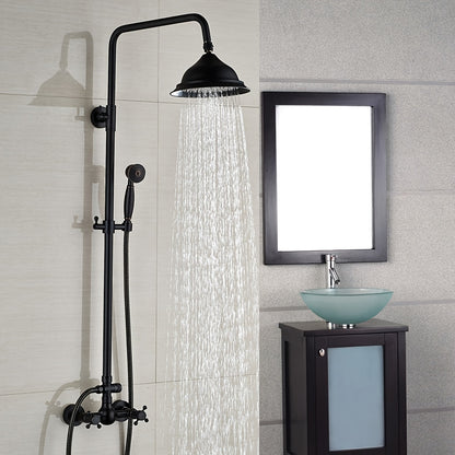 Regendouche – Douche Set – Thermostaatkraan – Wandmontage – Ronde Douchekop – RVS Chroom Afwerking – Ingebouwde Thermostaat – Duurzaam & Eenvoudig Te Installeren