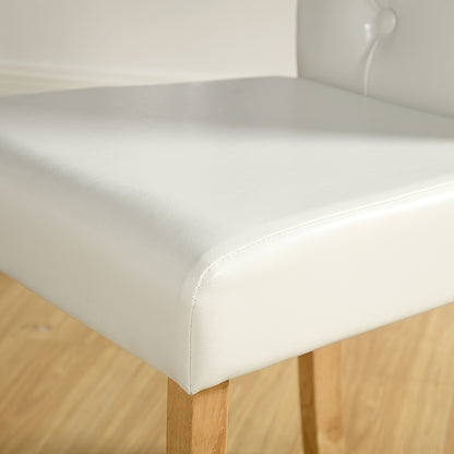 Eetkamerstoelen – Stoelen – Kuipstoelen – Meubels – Stoelonderdelen – Wit Kunstleer – Hardhouten Onderstel – Comfortabele Foamvulling